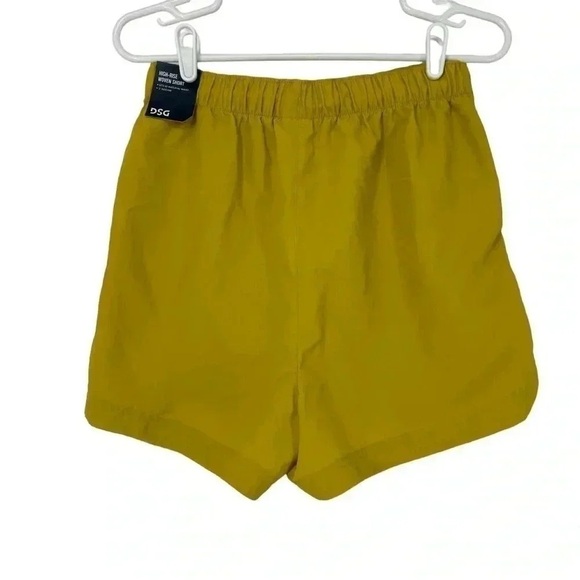 DSG NOTCHED WOVEN SHORTS GROUNDED YELLOW DRAWSTRING WAIST WOMENS SIZE SMALL - Picture 4 of 8